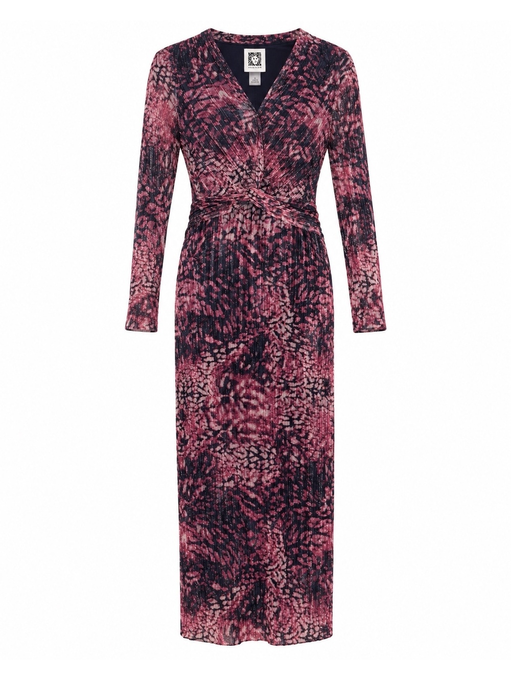 Anne Klein Women's Long Sleeve V-Neck Midi Dress Size 4